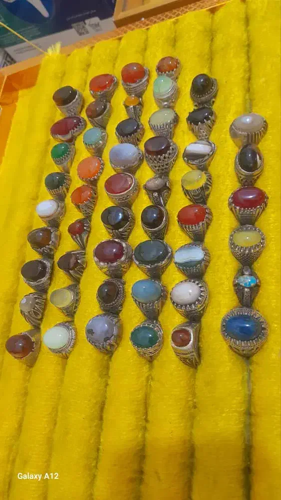 انگشتر های نگین اصل با رکاب نقره عقیق شجر سیترین|جواهرات|قشم, |دیوار