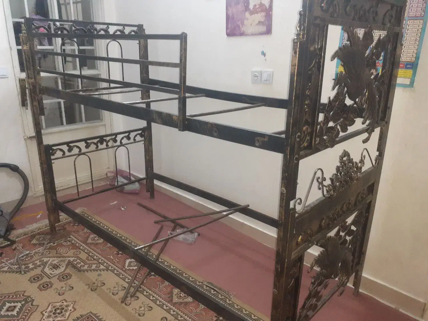تخت دو طبقه آهنی|تشک تختخواب|چناران, |دیوار