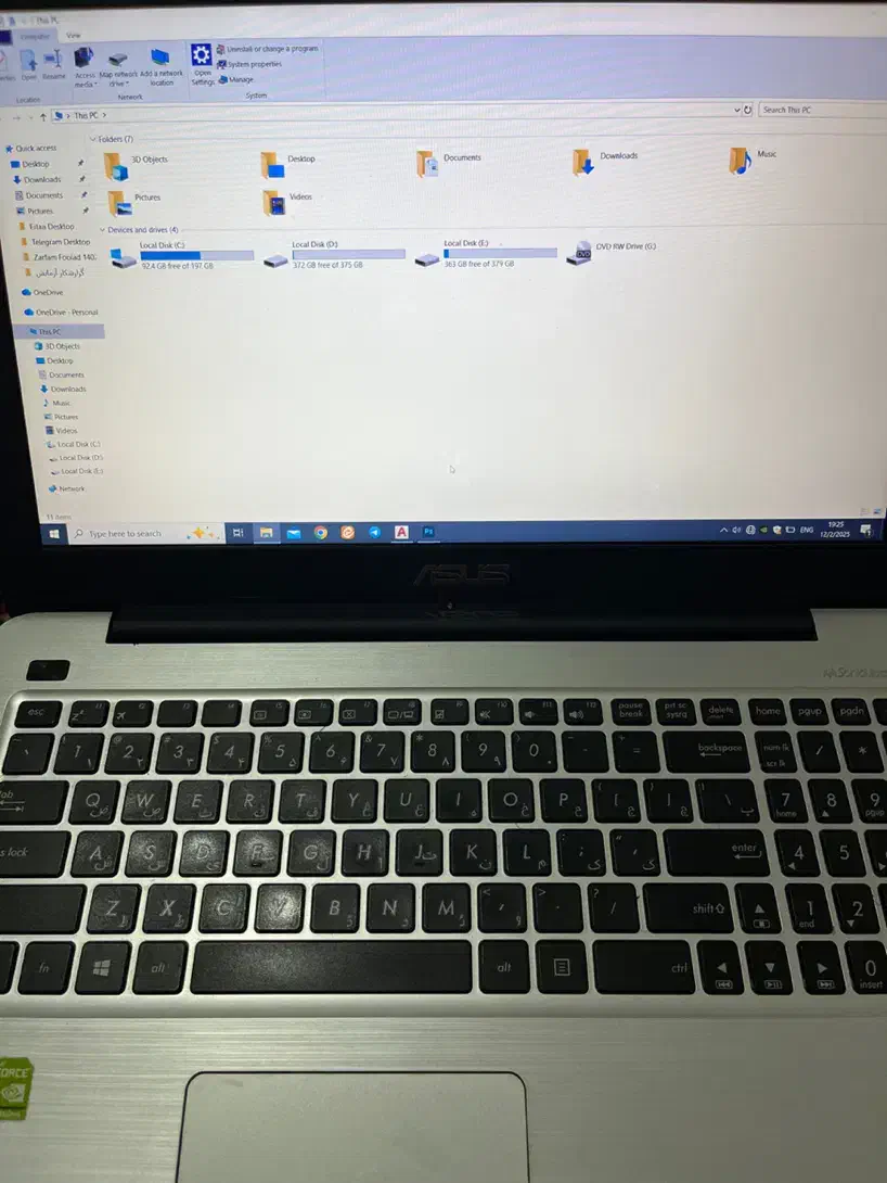 ایسوس core i5 (یک ترا ssd) رم ۱۲|رایانه همراه|تهران, دانشگاه شریف|دیوار