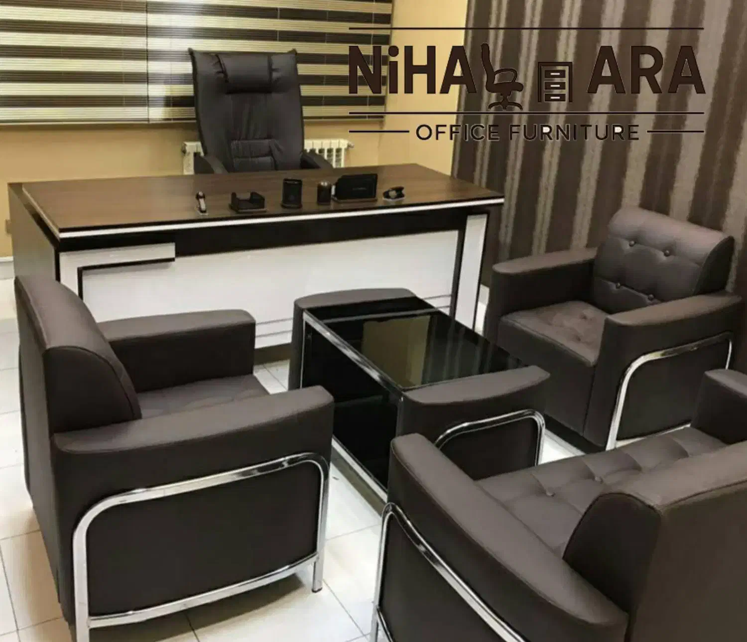 مبلمان سنا میز اداری صندلی لاندا ست مدیریتی|دفتر کار|تهران, دریاچه شهدای خلیج فارس|دیوار