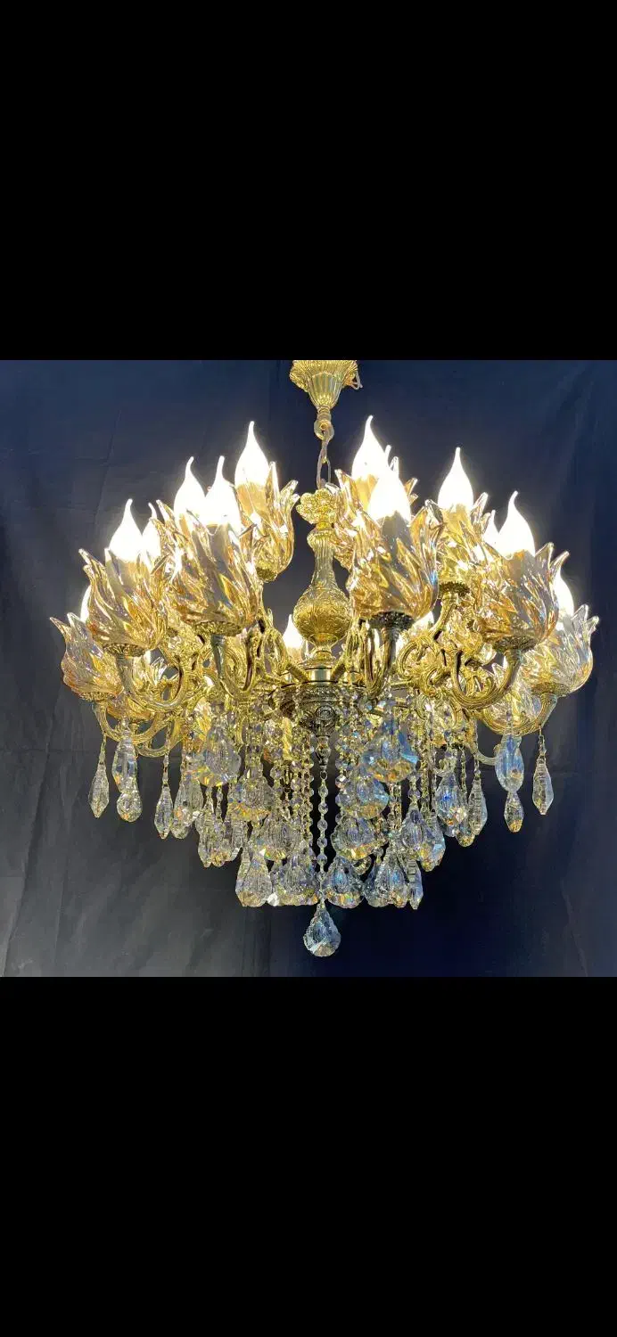 لوستر الماس. خالص ضمانتی برنج۲۴روشنایی.Ak light 5|لوستر و چراغ آویز|تهران, نعمتآباد|دیوار