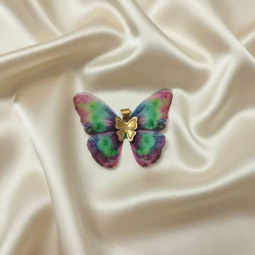 پلاک طلا پروانه پارچه‌ای کادویی|جواهرات|شاهین‌شهر, سعدی شمالی|دیوار