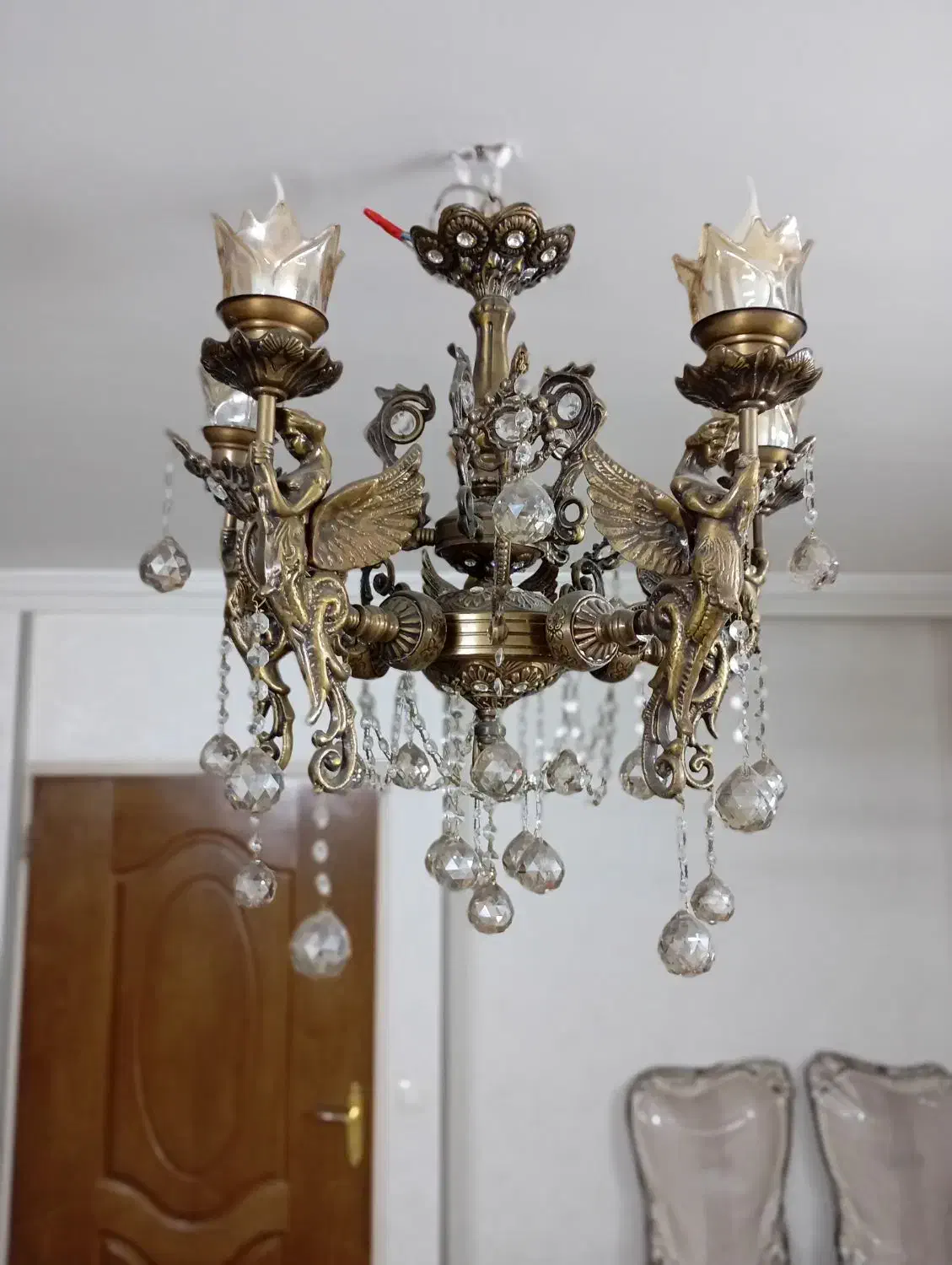 یک جفت لوستر طرح فرشته|لوستر و چراغ آویز|اصفهان, الهیه|دیوار