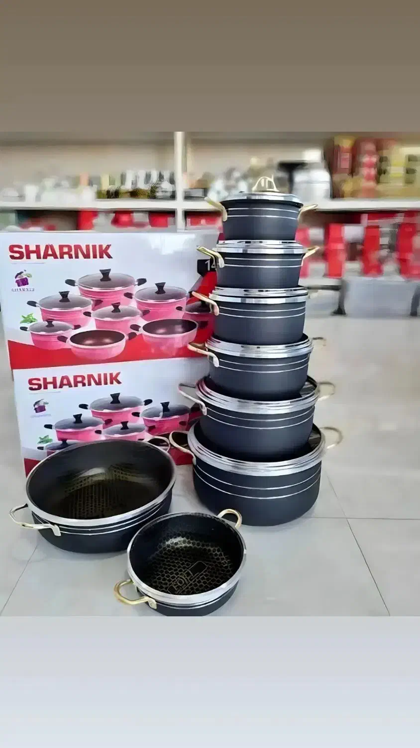 سرویس قابلمه ۱۴پارچه داخل زنبوری شارنیک|ظروف پختوپز|اسلامشهر, شهرک قائمیه|دیوار