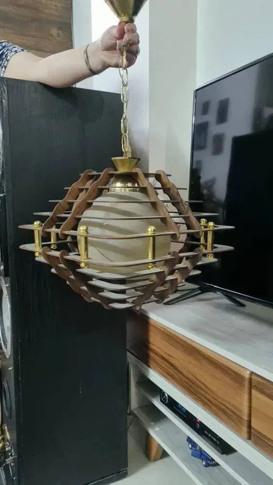 لوستر چوبی نونو|لوستر و چراغ آویز|تهران, مسعودیه|دیوار