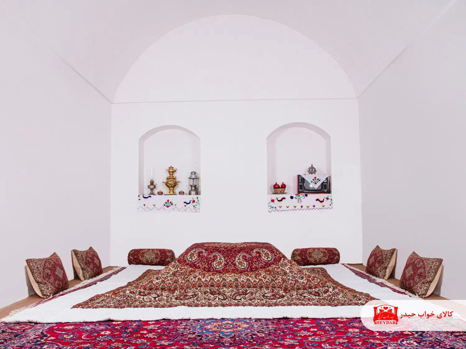 لحاف کرسی درباری زرشکی|رختخواب، بالش، پتو|گناباد, |دیوار