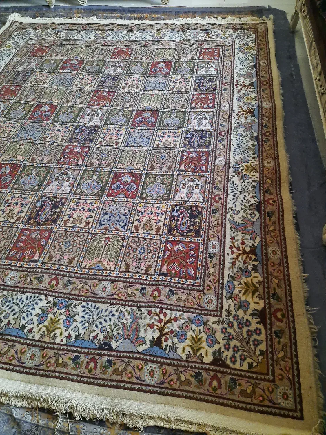 قالی نو دستبافت خشتی ۲در۲.۵۰خوشگل بارنگهای شاد|فرش|قم, زنبیل آباد|دیوار