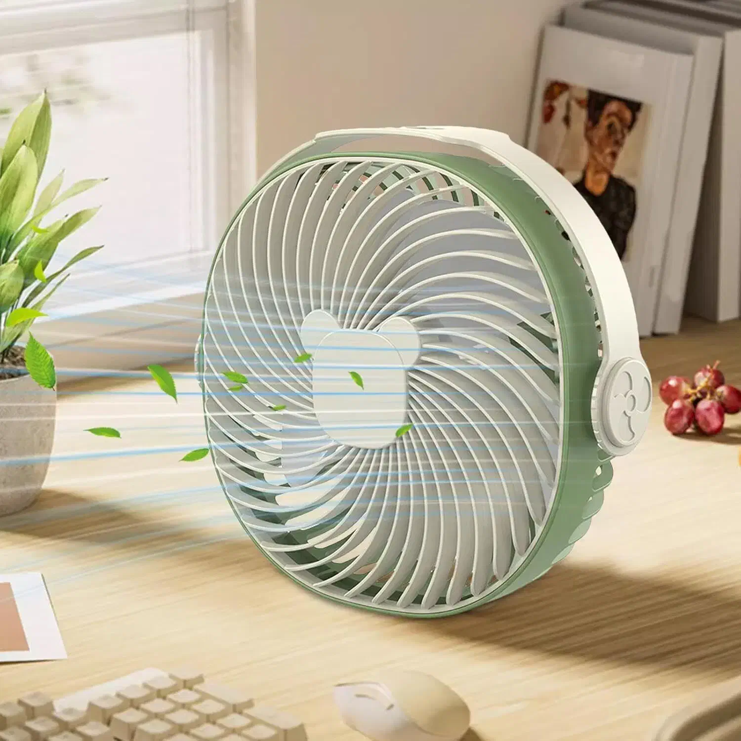 پنکه شارژی رومیزی مدل KLW-F9|پنکه و تصفیه‌کنندهٔ هوا|برازجان, |دیوار