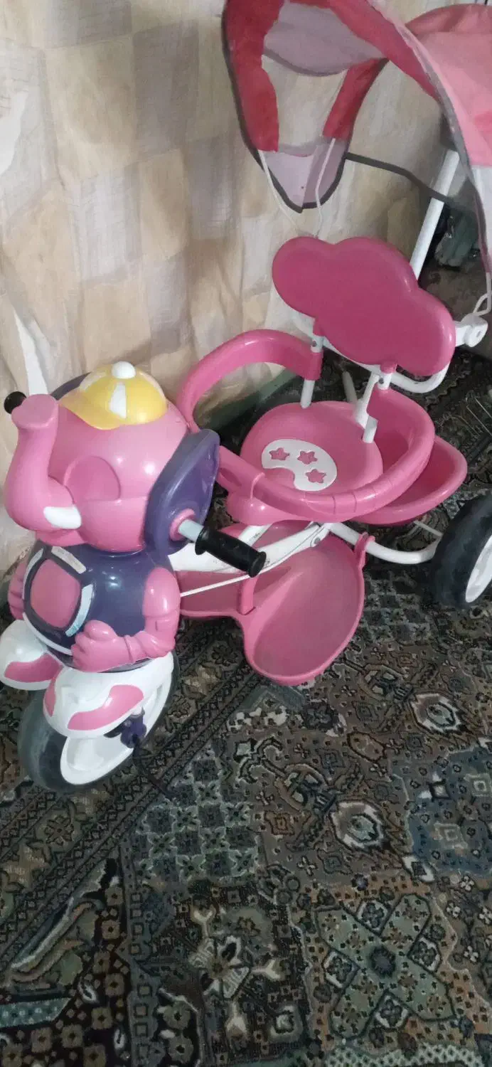 سلام سه چرخه دارای سایبان و کاملا سالم|کالسکه و لوازم جانبی|سرخه, |دیوار