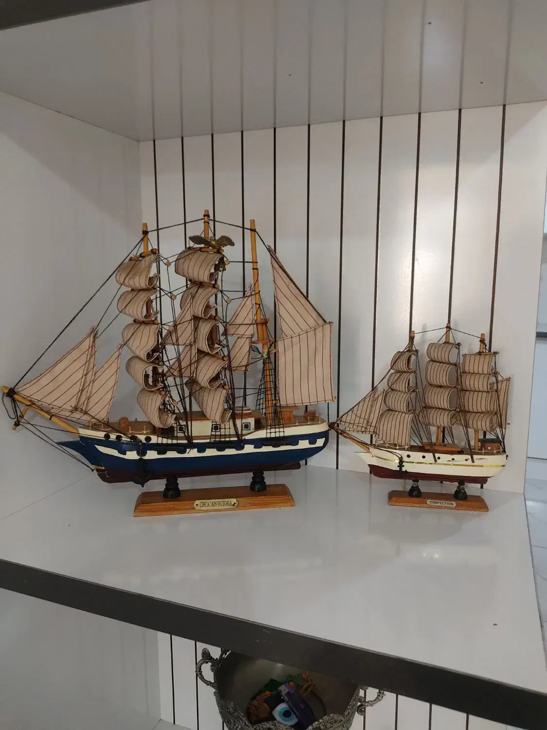 دوعدد کشتی دکوری چوبی|صنایع دستی و سایر لوازم تزئینی|اشترینان, |دیوار