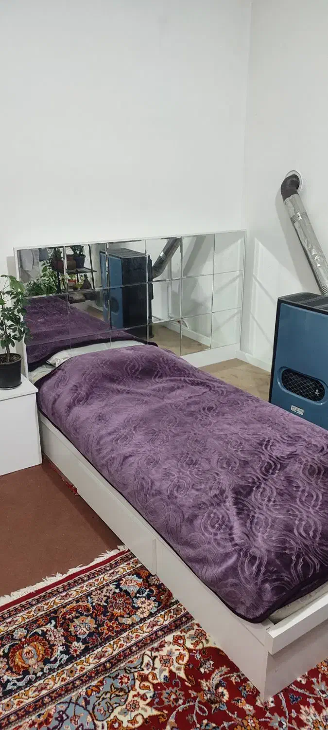 تختخواب دو نفره همراه دراور|تخت و سرویس خواب|شیروان (خراسان), |دیوار