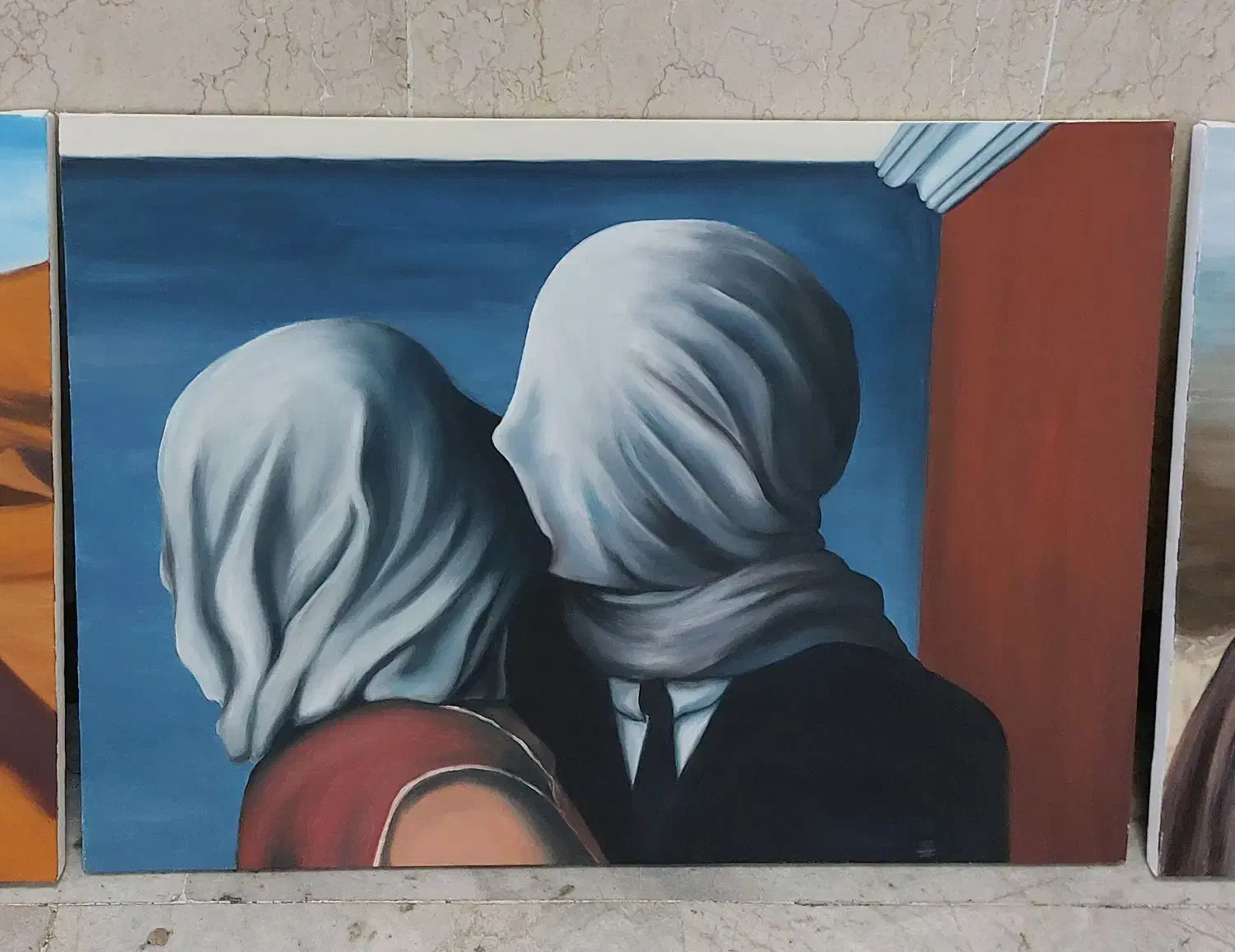 تابلو نقاشی رنگ روغن اثر عشاق رنه ماگریت ۵۰×۷۰|تابلو، نقاشی، عکس|گرگان, |دیوار