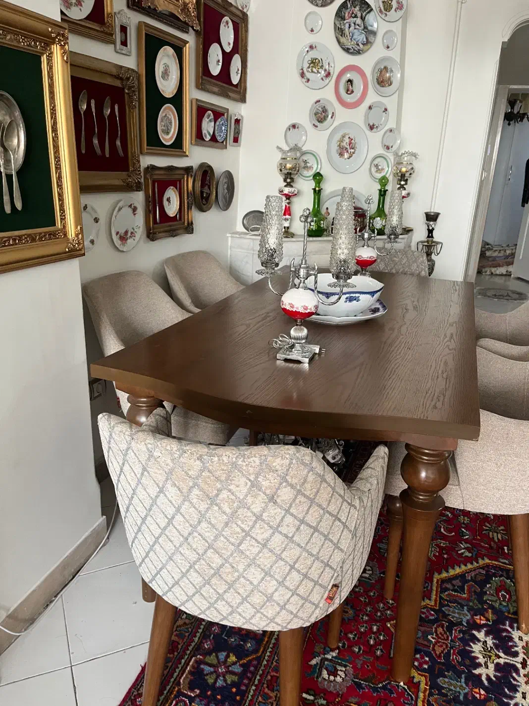 میز غذاخوری ۶ نفره|میز و صندلی غذاخوری|ری, سرتخت|دیوار