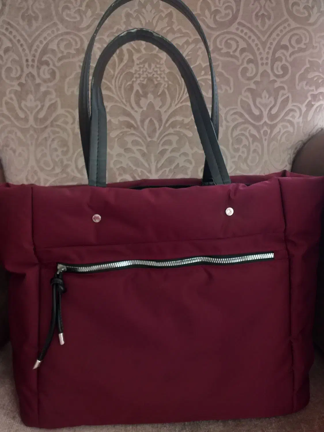 کیف زرشکی بزرگ|کیف، کفش، کمربند|نور, |دیوار