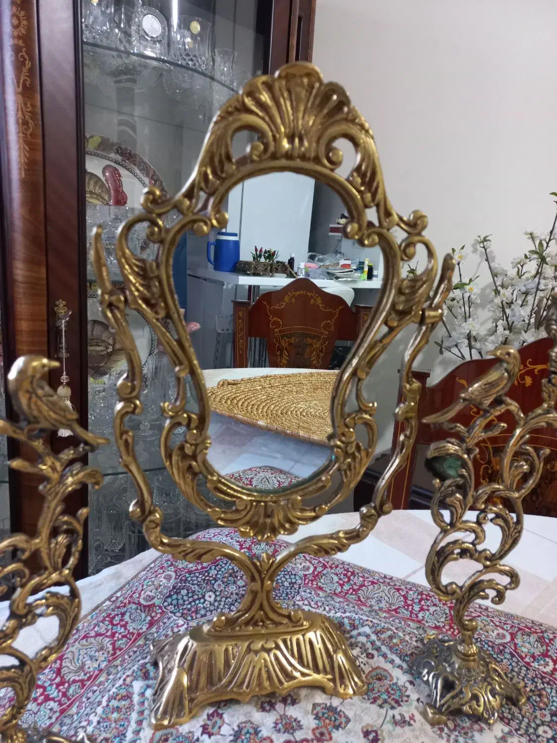 آیینه شمعدان برنزی|صنایع دستی و سایر لوازم تزئینی|شیراز, درکی|دیوار