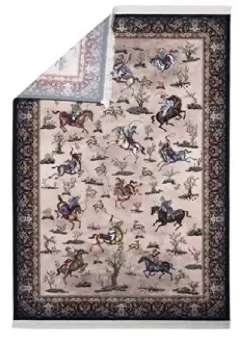 فرش طرح شکارگاه|فرش|مسجد سلیمان, |دیوار