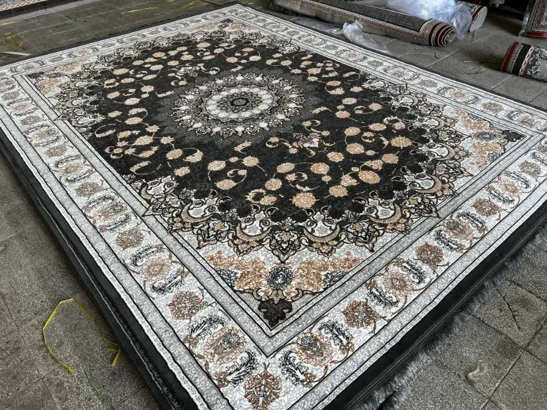 مجتمع بزرگ فرش قالی نو/دربار نقره ای طوسی/ بشتاب|فرش|کرمان, |دیوار