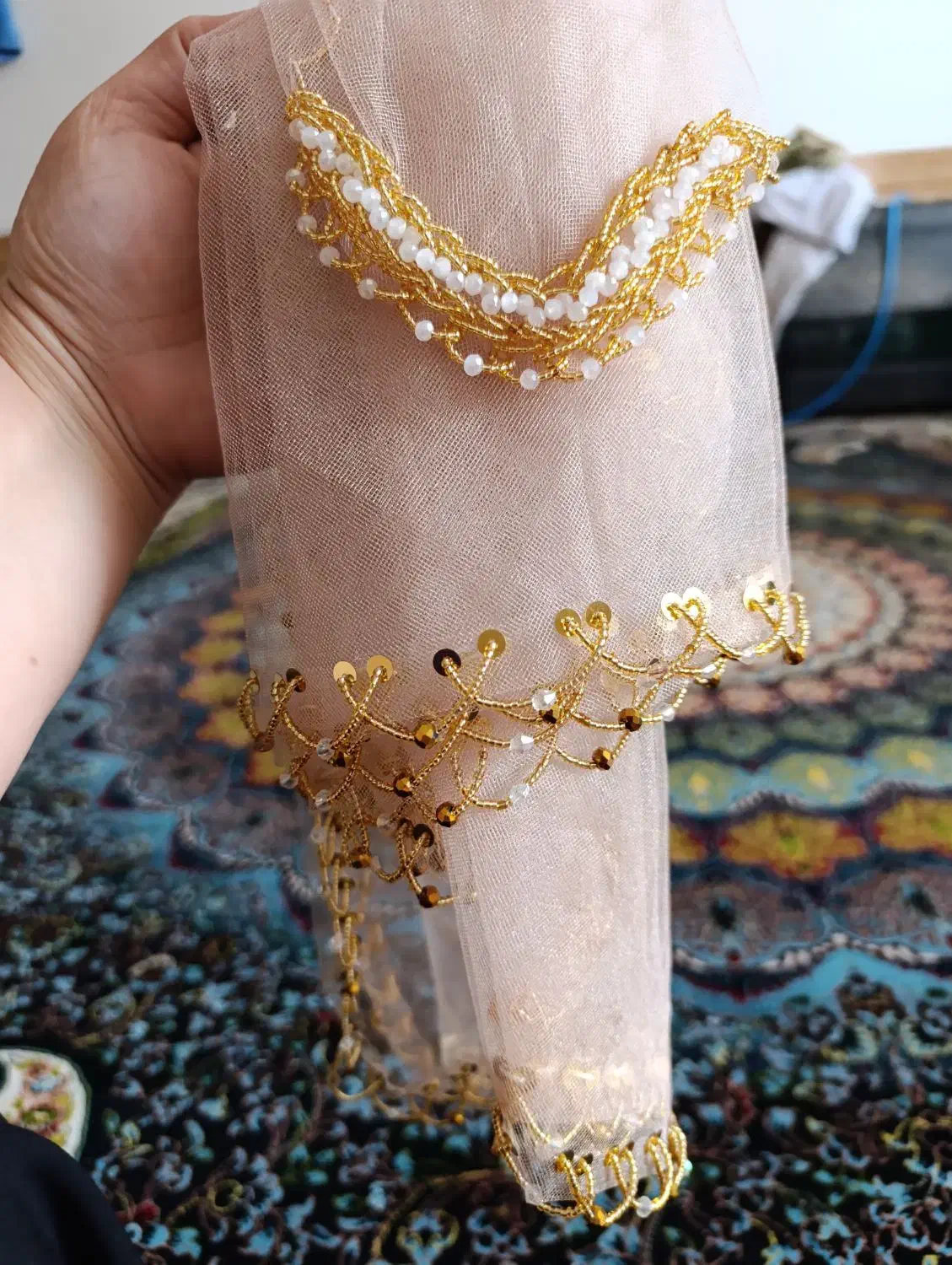 منجوق دوزی چارقد و کت و شال|لباس|داراب, |دیوار