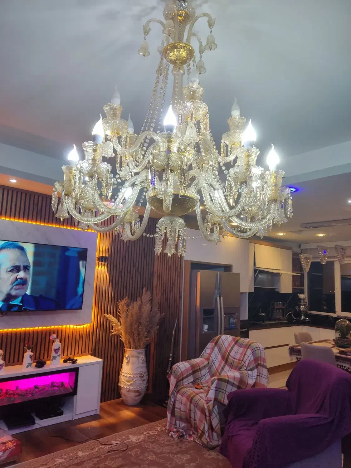 لوستر سلطنتی شیشه ای اصل ترک نو نو|لوستر و چراغ آویز|تهران, وصفنارد|دیوار