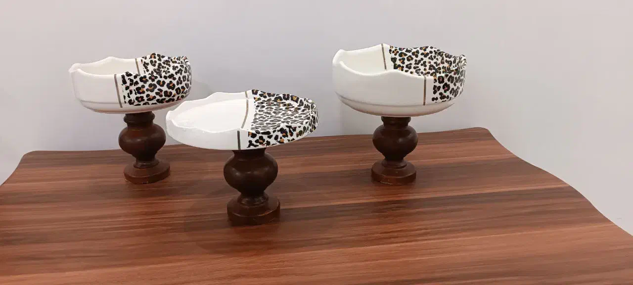 سرویس پذیرایی سرامیک دستساز مزین به طلا ۱۴عیار|ظروف سرو و پذیرایی|گرگان, |دیوار