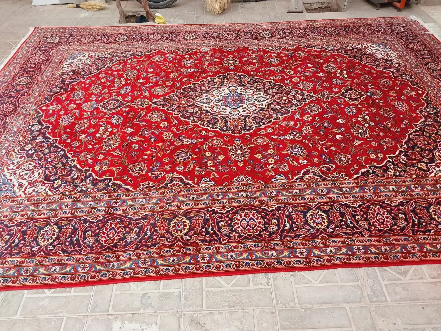 فرش دستبافت کاشان ۱۲متری|فرش|بناب, |دیوار