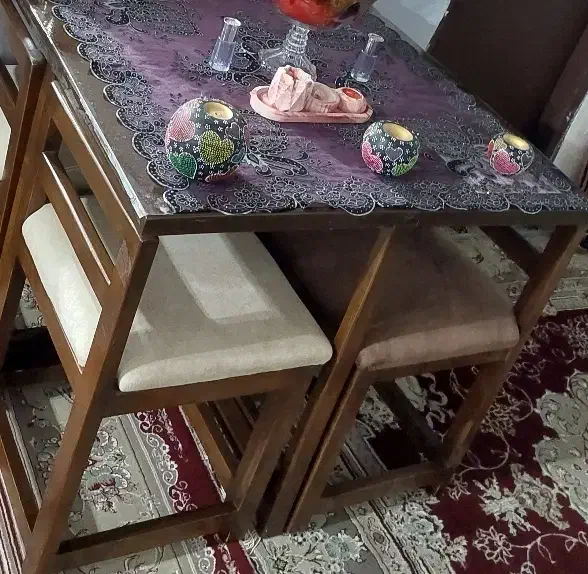 میز نهارخوری ۴ نفره|میز و صندلی غذاخوری|لولمان, |دیوار