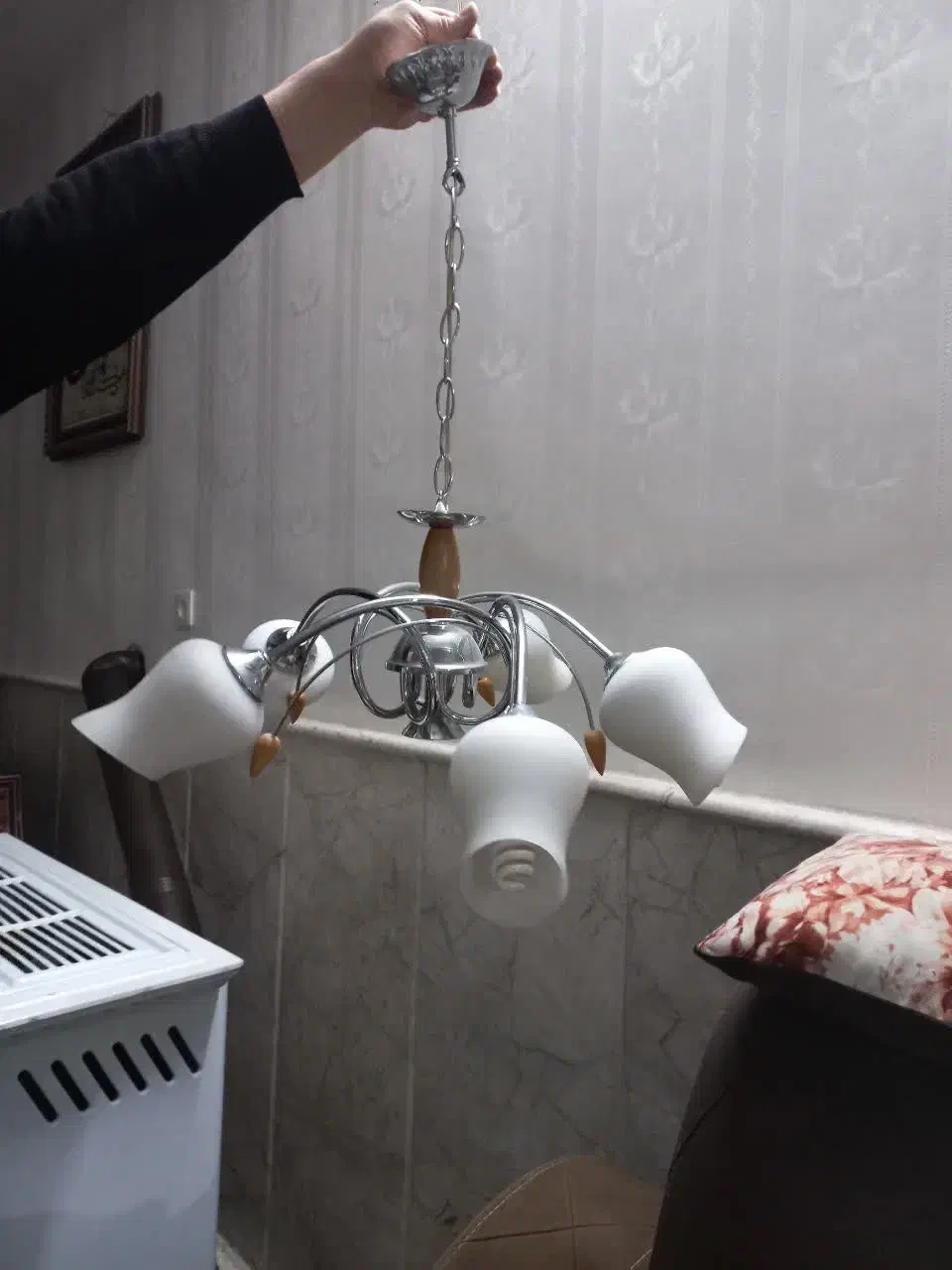 لوستر ۵ شعله|لوستر و چراغ آویز|مشهد, گاز|دیوار