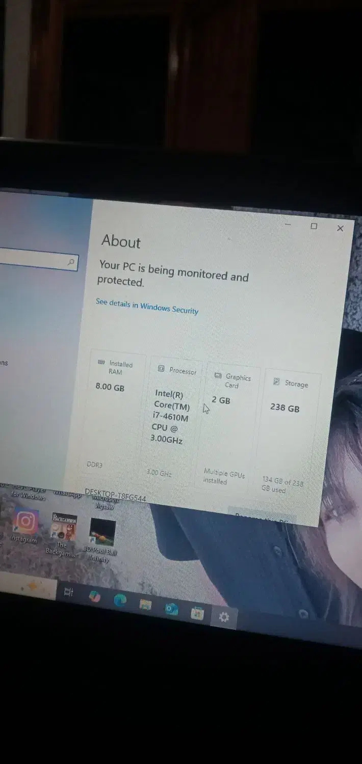 فروش لب تاپ دل 256رام8و2گیگ گرافیک خارجی|رایانه همراه|ایلام, |دیوار