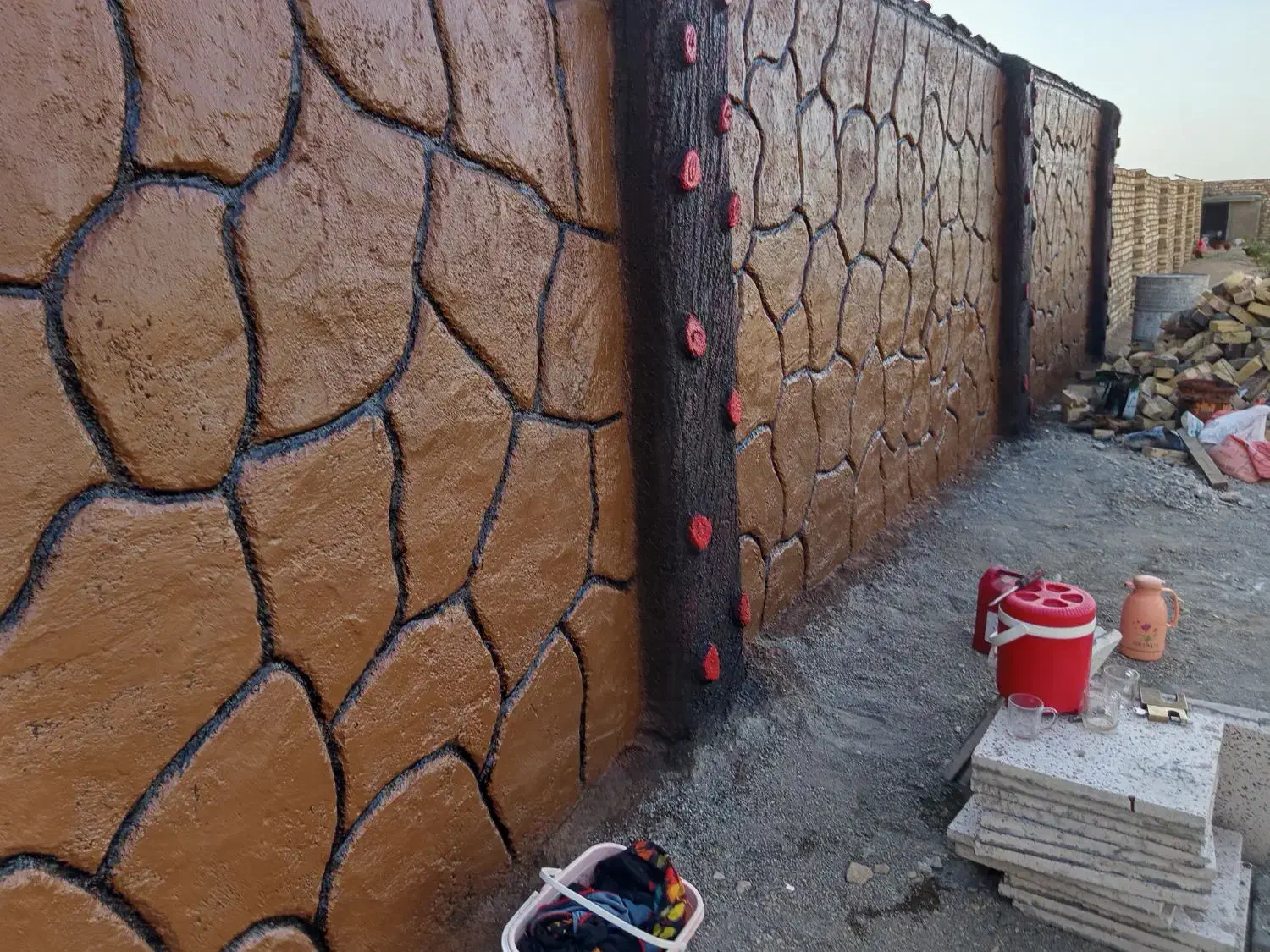 سیمان کاری طرح دار|خدمات پیشه و مهارت|خنجین, |دیوار