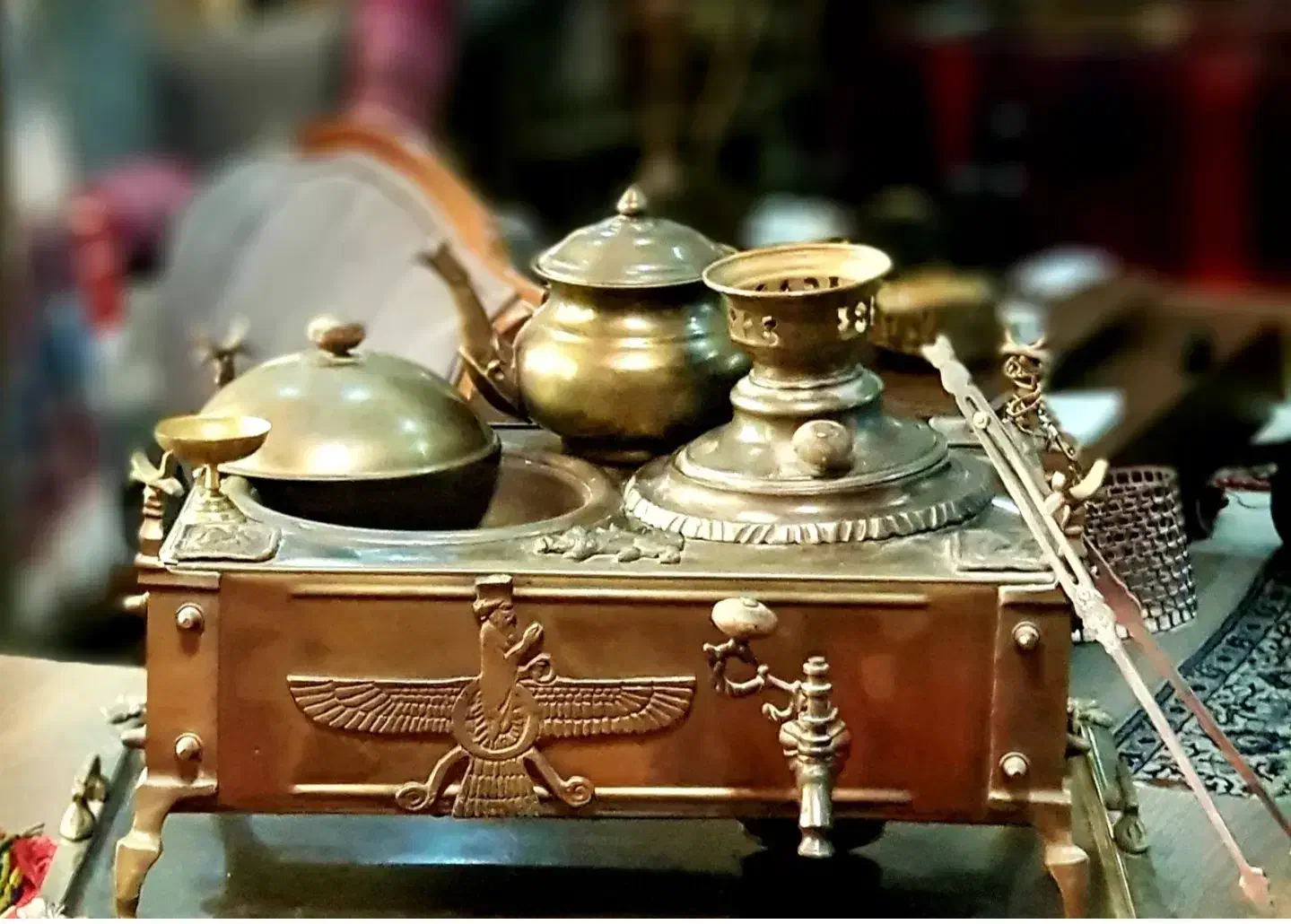 مجموعه منقل سماوری و قوری|کلکسیون اشیاء عتیقه|کرمانشاه, |دیوار