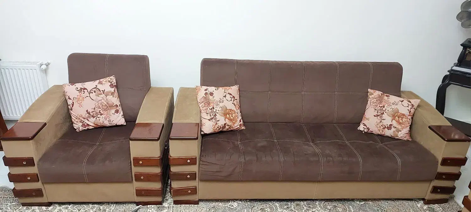 مبل ۷ نفره، میز جلو مبلی، کاناپه سه نفره|مبلمان خانگی و میز عسلی|پردیس, فاز ۸|دیوار