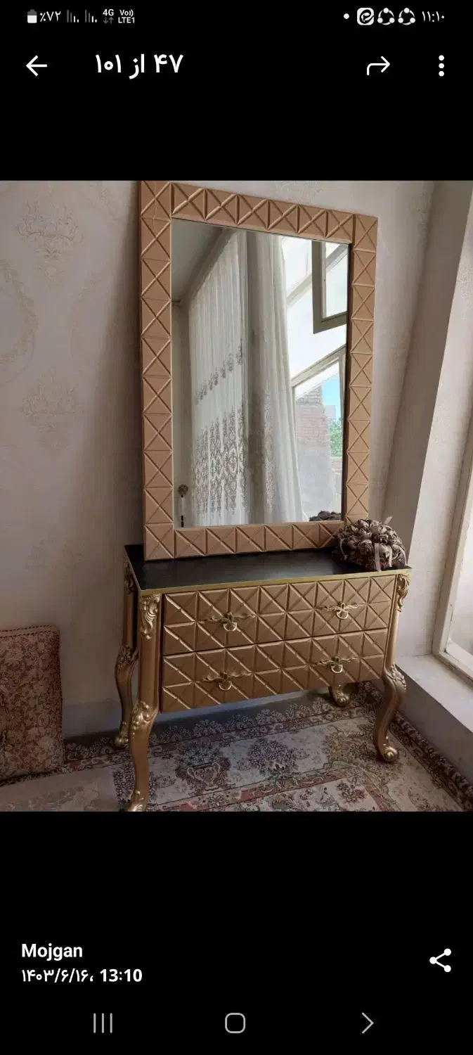 دراور همراه آینه|جاکفشی، کمد، دراور|نجف‌آباد, جلال آباد|دیوار