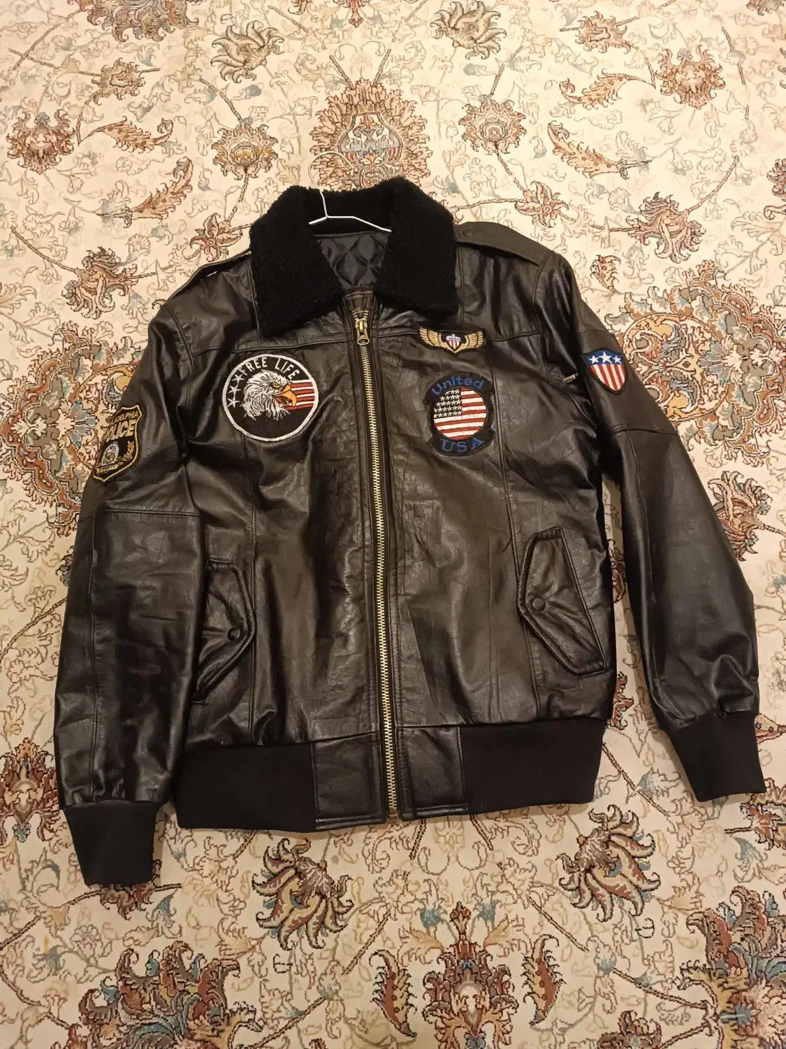 کاپشن چرم اصل بادیگاردی|لباس|کهریزک, |دیوار