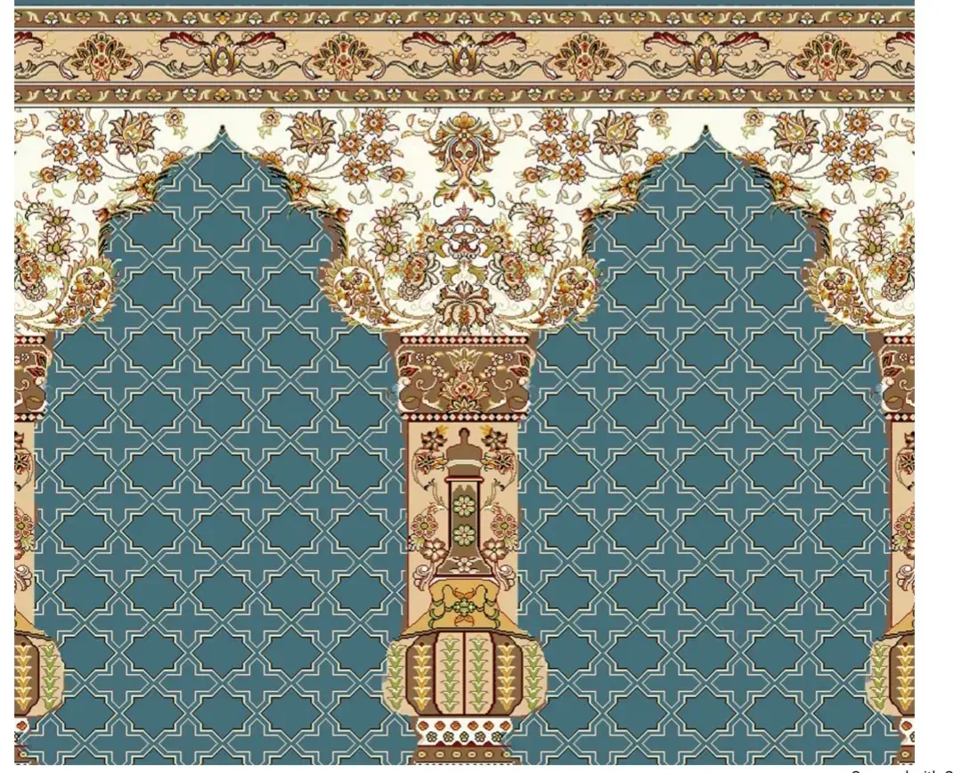 سجاده طرح انفاق آبی /سماوات سبز/یاسین قرمز اکرلیک|فرش|قم, هفت تیر|دیوار