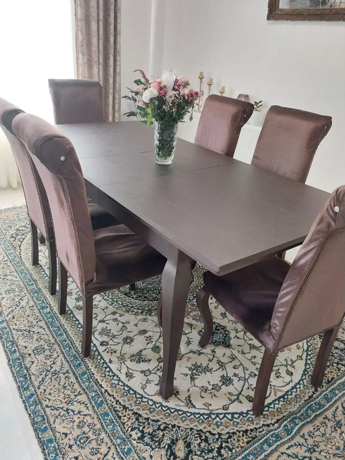 میز ناهار خوری شیش تبدیل به هشت نفره باشش صندلی|میز و صندلی غذاخوری|سیاهکل, |دیوار