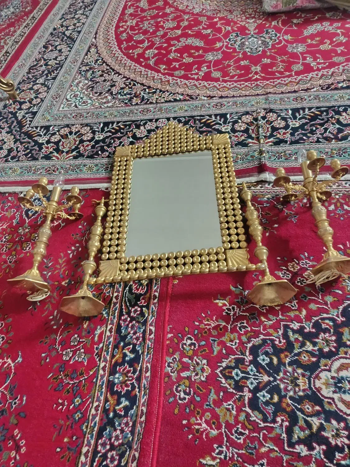 آیینهوشمعدان قدیمی|بوفه، ویترین، کنسول|قم, مهدیه|دیوار