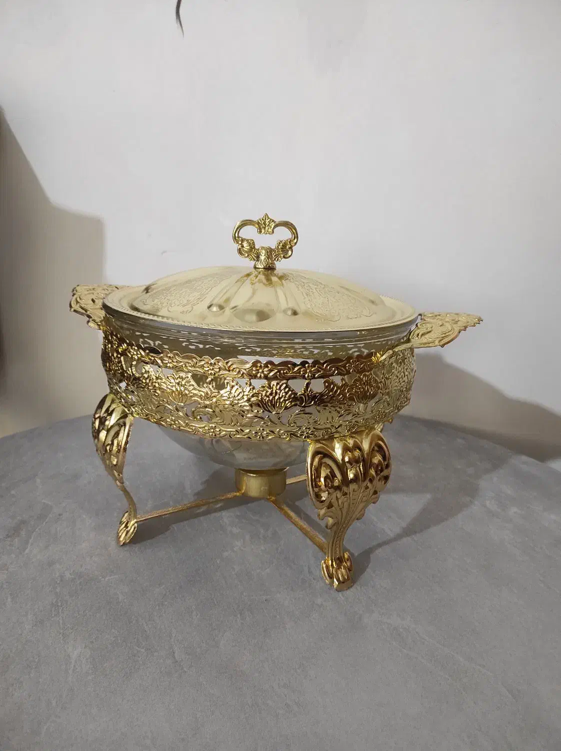 ست سوفله خوری طلایی نو. سوفله مرغ سالاد و سوپ|ظروف سرو و پذیرایی|کاشمر, |دیوار