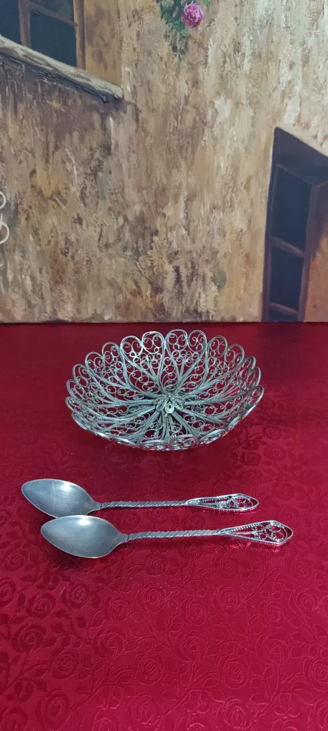 ورشو و برنجی ملیله روسی قدیمی|صنایع دستی و سایر لوازم تزئینی|تهران, عباس‌آباد|دیوار