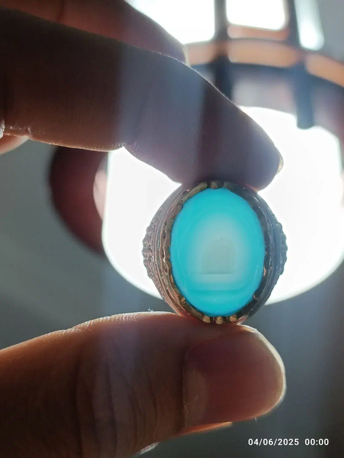 انگشتر نقره عقیق ابی|کلکسیون اشیاء عتیقه|تهران, باشگاه نفت|دیوار