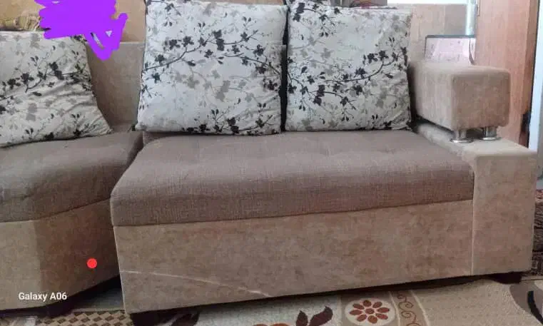 مبل 7 نفره ال کاملا سالم|مبلمان خانگی و میز عسلی|فیروزآباد (فارس), |دیوار