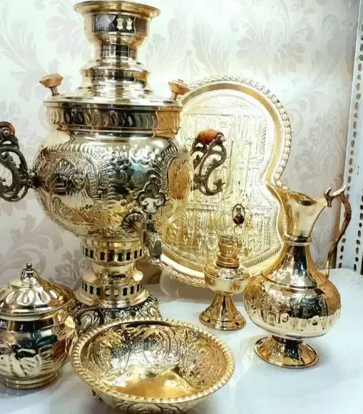 سرویس سماور زغالی شیش لیتری|صنایع دستی و سایر لوازم تزئینی|قم, شهید صیاد شیرازی|دیوار