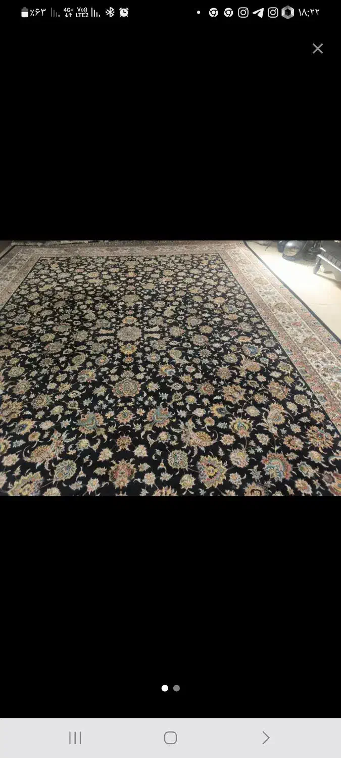 فرش ۱۲ متری ۷۰۰ شانه افشان نونو کاشان بزرگمهر|فرش|زنجان, |دیوار