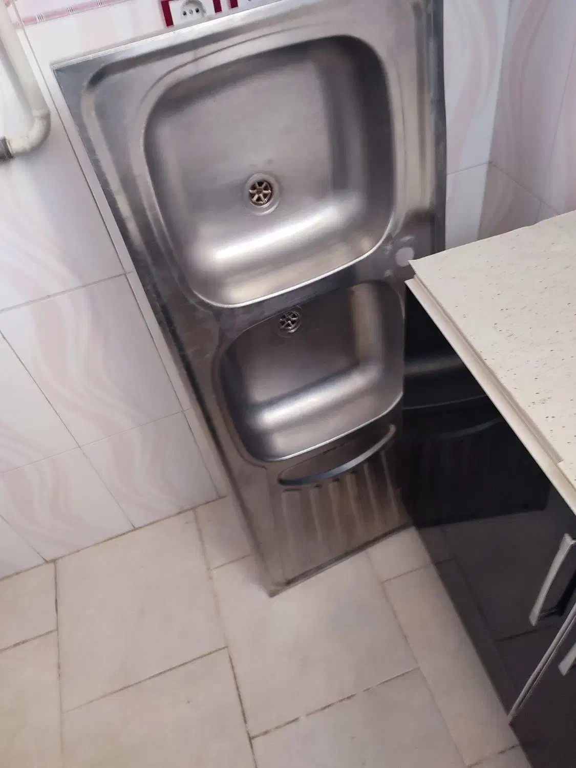 سینک۲لگن روکار|آب‌چکان و نظم‌دهنده ظروف|زنجان, |دیوار