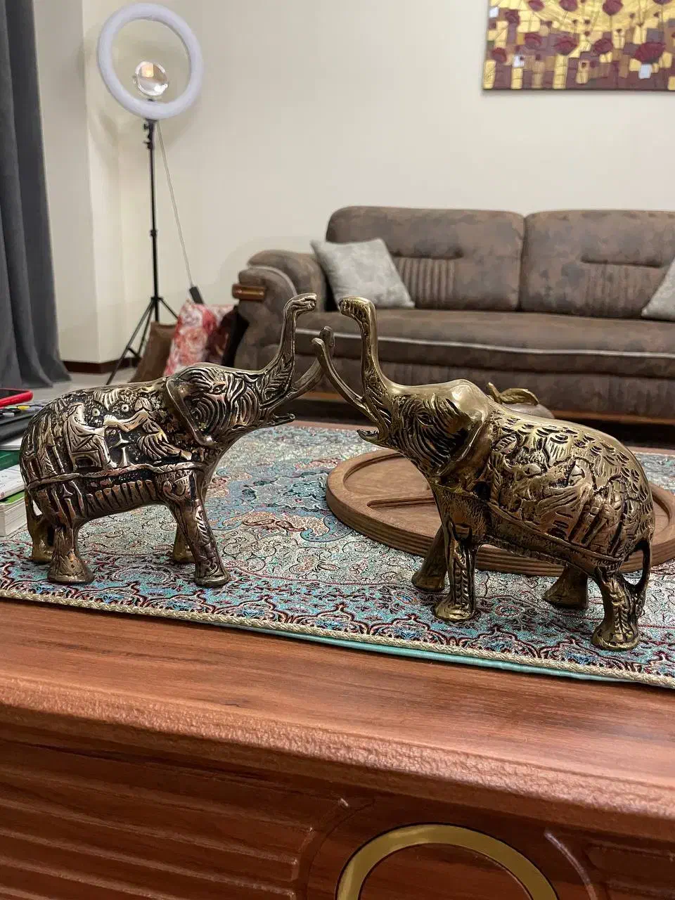دو عدد فیل برنج|مجسمه، تندیس، ماکت|کرج, شهرک بنفشه|دیوار