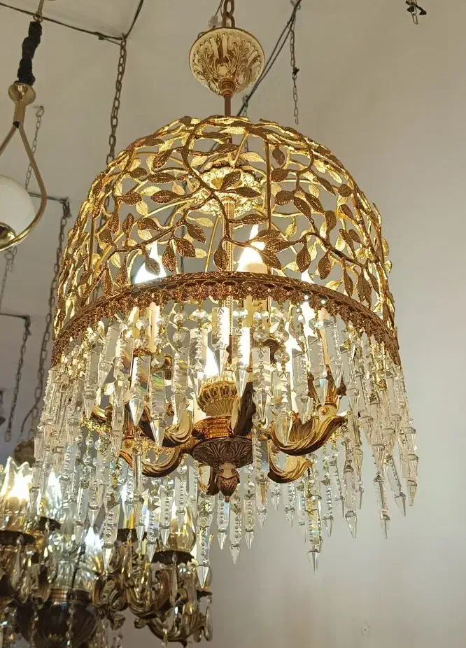 لوستر تمام برنز طرح قفس برند نورسازان|لوستر و چراغ آویز|تکاب, |دیوار