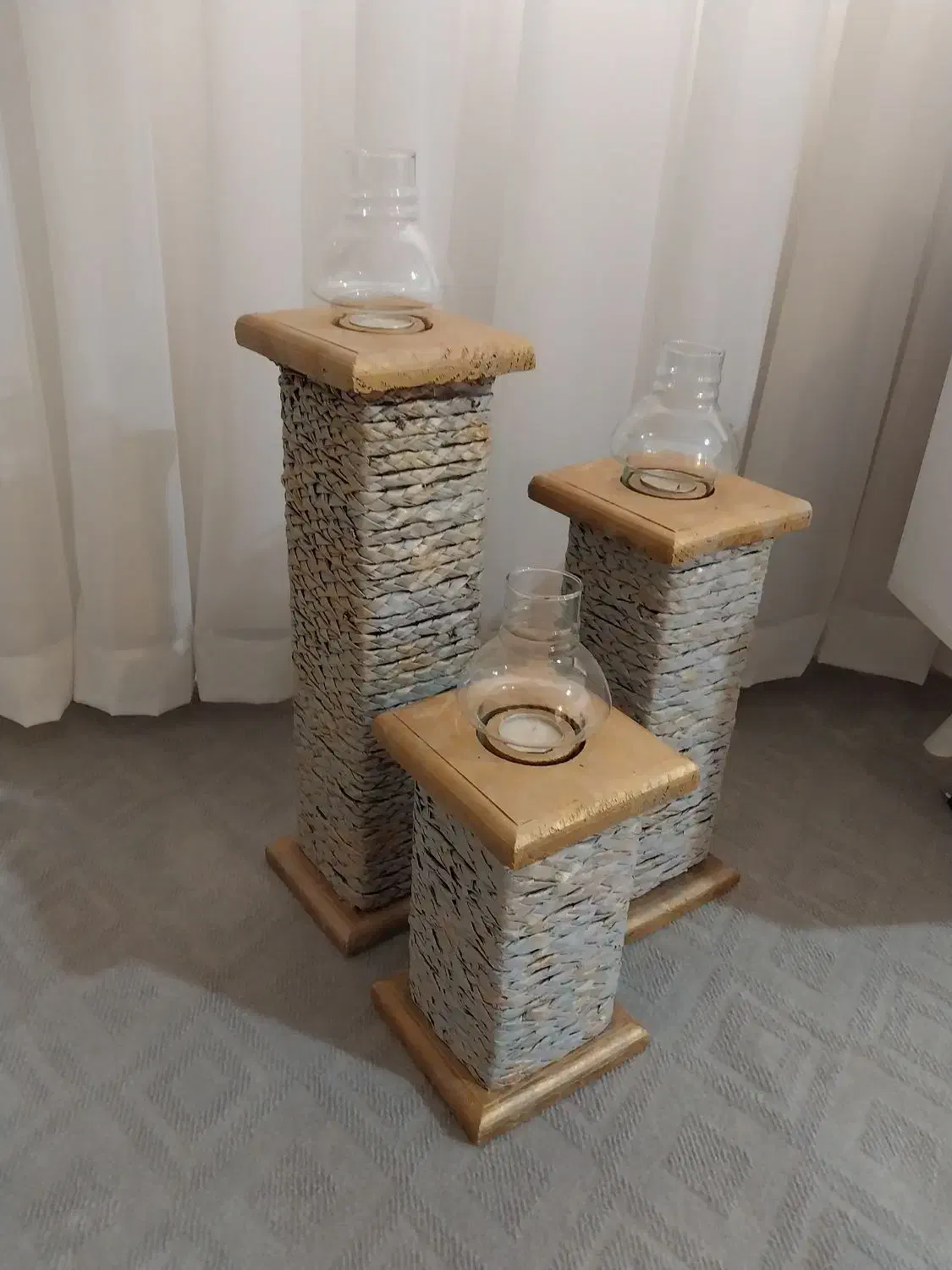 جا شمعی حصیری|صنایع دستی و سایر لوازم تزئینی|اهواز, کیانشهر|دیوار