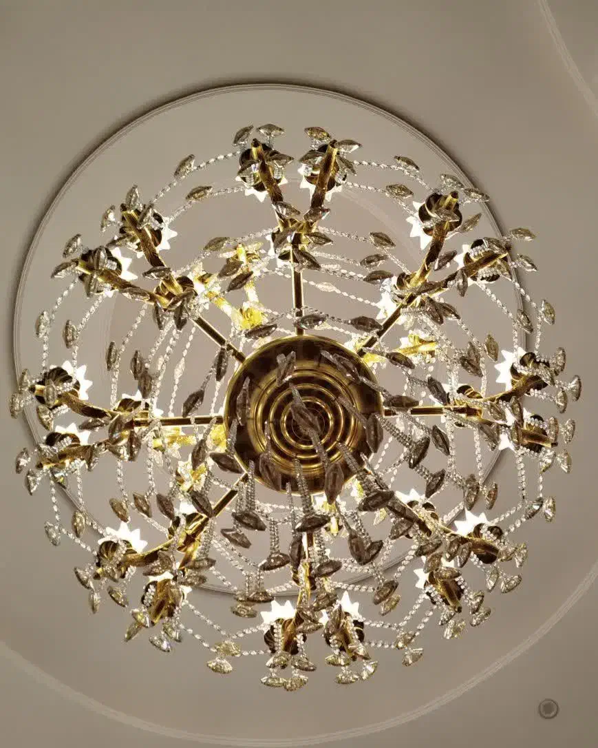 لوستر کلاسیک ۳۶ شاخه کروم آبکاری طلا دو طبقه|لوستر و چراغ آویز|قائمشهر, |دیوار