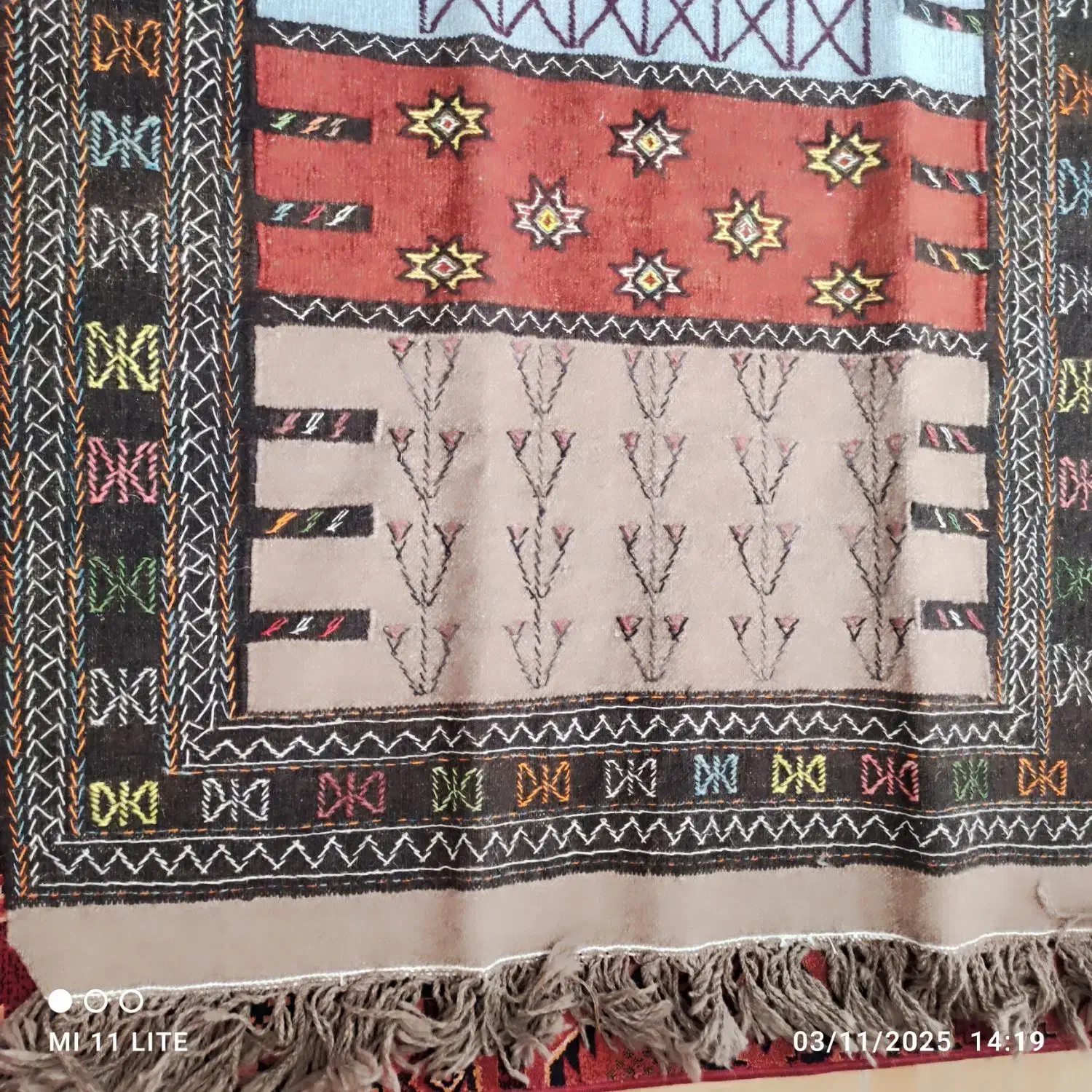 گلیم دستباف 2متری،پشم شتر|گلیم، جاجیم، گبه|مشکیندشت, |دیوار