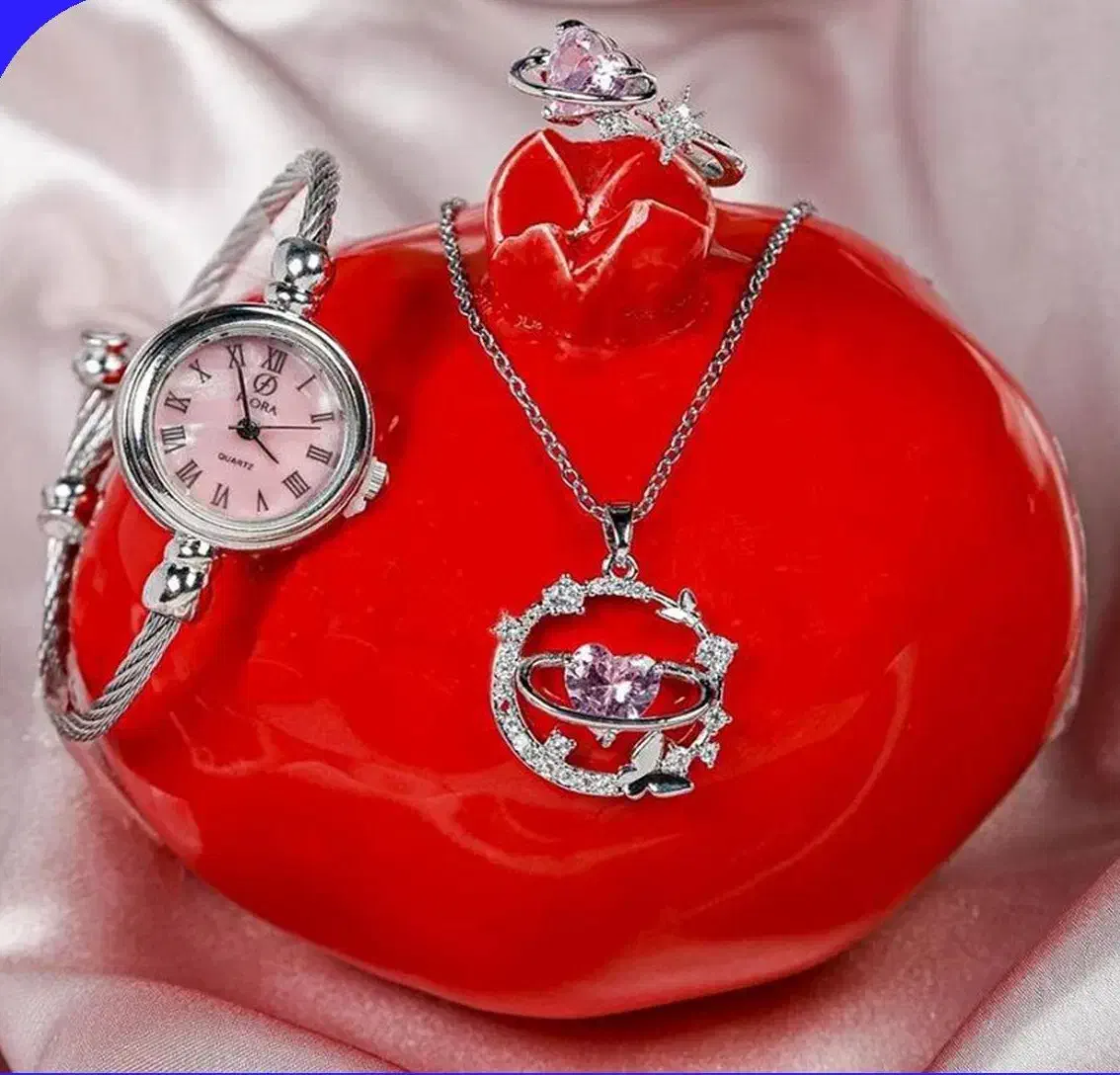 ست زنانه ساعت و گردنبندو انگشتر مدل ماه ستاره|بدلیجات|نجفآباد, گلدشت|دیوار