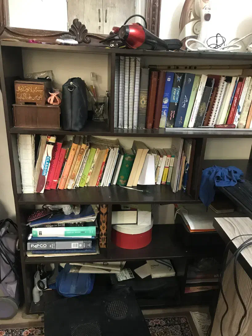 کتابخانه|کتابخانه، شلف، قفسههای دیواری|قرچک, مهدیه|دیوار